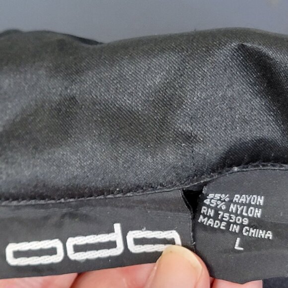 Vintage Y2K Satin Asian Shirt Men Large Black Blue Button Up Casual Short Sleeve - Picture 5 of 16